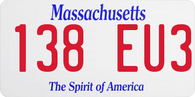 MA license plate 138EU3