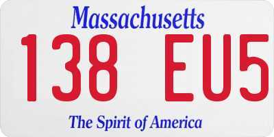 MA license plate 138EU5