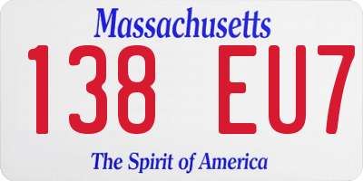 MA license plate 138EU7