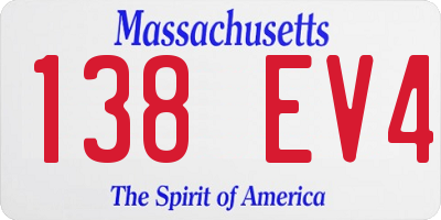 MA license plate 138EV4