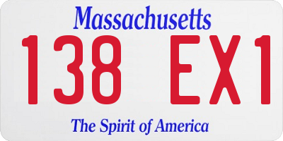 MA license plate 138EX1