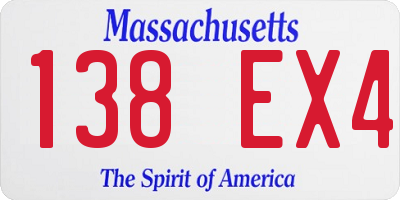 MA license plate 138EX4