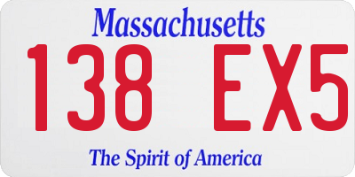 MA license plate 138EX5