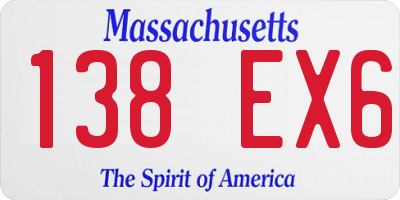 MA license plate 138EX6