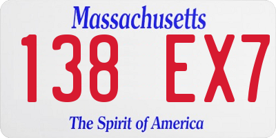 MA license plate 138EX7