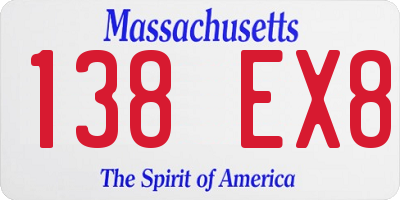 MA license plate 138EX8