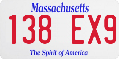 MA license plate 138EX9