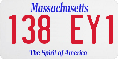 MA license plate 138EY1