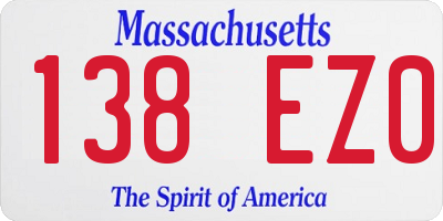 MA license plate 138EZ0