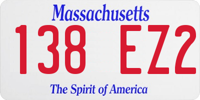 MA license plate 138EZ2