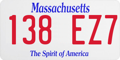 MA license plate 138EZ7