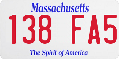 MA license plate 138FA5