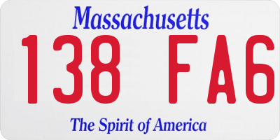 MA license plate 138FA6