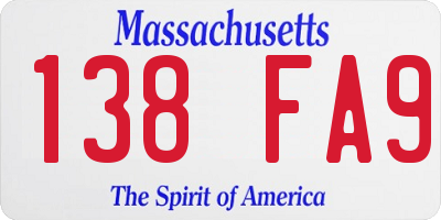 MA license plate 138FA9