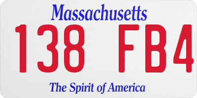 MA license plate 138FB4