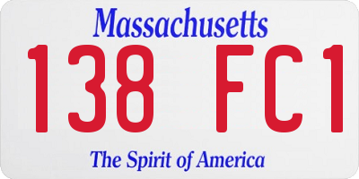 MA license plate 138FC1