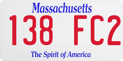 MA license plate 138FC2