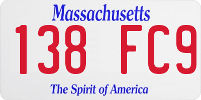 MA license plate 138FC9