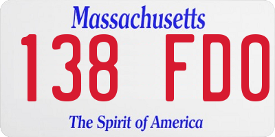 MA license plate 138FD0