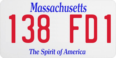 MA license plate 138FD1