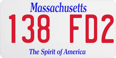 MA license plate 138FD2