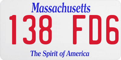 MA license plate 138FD6
