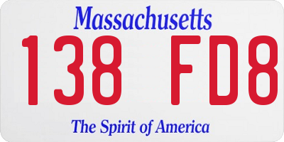 MA license plate 138FD8