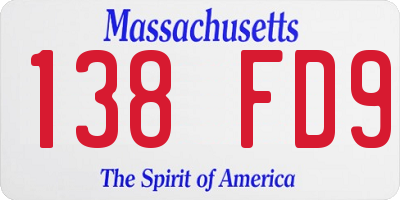 MA license plate 138FD9