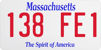 MA license plate 138FE1