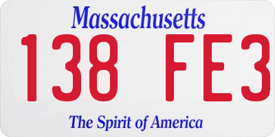 MA license plate 138FE3