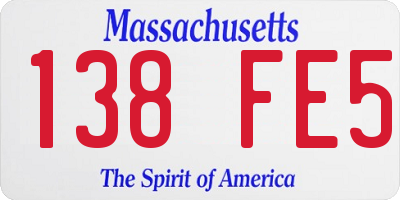 MA license plate 138FE5