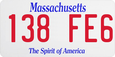 MA license plate 138FE6