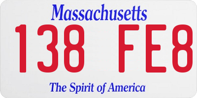 MA license plate 138FE8
