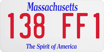 MA license plate 138FF1