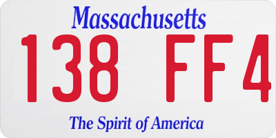 MA license plate 138FF4