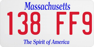 MA license plate 138FF9