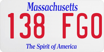 MA license plate 138FG0