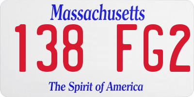 MA license plate 138FG2