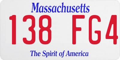 MA license plate 138FG4