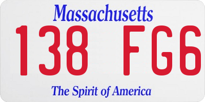 MA license plate 138FG6