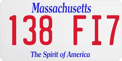 MA license plate 138FI7