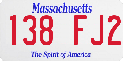 MA license plate 138FJ2