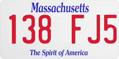 MA license plate 138FJ5