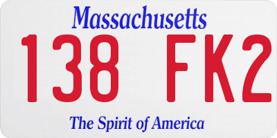 MA license plate 138FK2