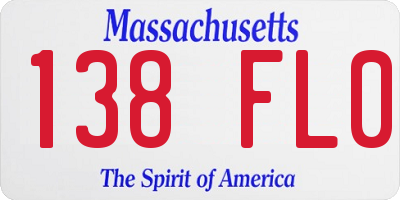 MA license plate 138FL0