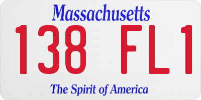 MA license plate 138FL1