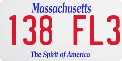 MA license plate 138FL3