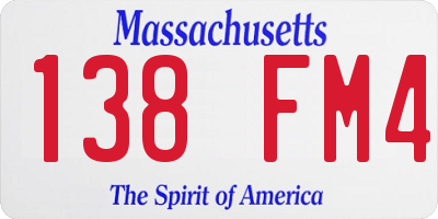 MA license plate 138FM4