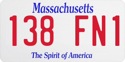 MA license plate 138FN1