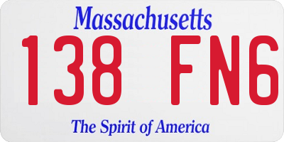 MA license plate 138FN6